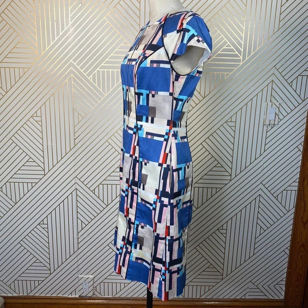 Lela Rose‎ Abstract Geometric Print Colorful Dress - Picture 6 of 12